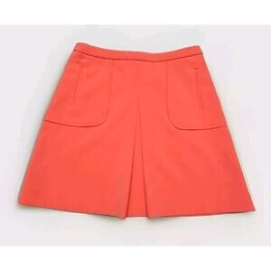 Anthropologie Maeve Coral Pleated A-Line Skirt w/ Pockets Size 6